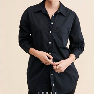 Anthropologie Maeve Black Bennett Button Down